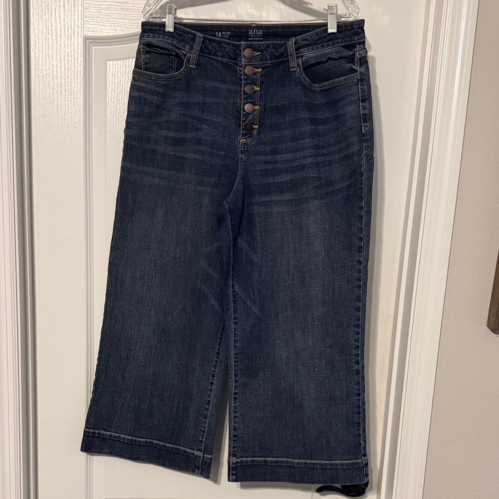 a.n.a Dark Blue Wide Leg Jeans